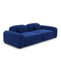 Buccana canapé 2 places en velours bleu foncé
