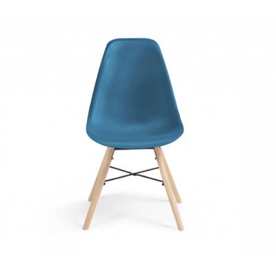 Maureen chaise scandinave bleu pétrole bois et métal