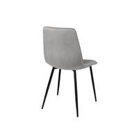 Milla chaise en velours gris clair effet matelassé