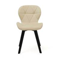 Elovare chaise velours matelassé crème enveloppante