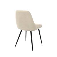Elena chaise en velours crème et métal noir
