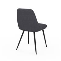 Annah chaise en tissu gris foncé et pieds noirs