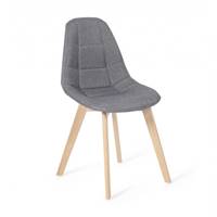 Alixe chaise scandinave matelass tissu gris clair