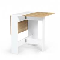 Onega table console pliable blanc et bois