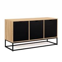 Kalma buffet 3 portes en bois et métal noir