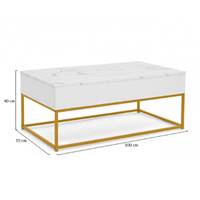 Lacky table basse plateau relevable effet marbre et pieds chromés