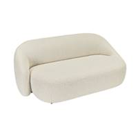 Coppa canapé 2 places en tissu bouclé blanc avoine asymétrique
