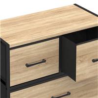 Opus commode chiffonnier 5 tiroirs bois et noir