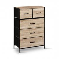 Opus commode chiffonnier 5 tiroirs bois et noir
