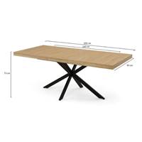Spider table à manger extensible 160-200 bois et pieds croisés