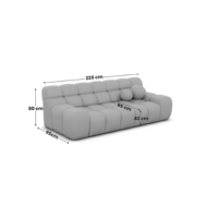 Boon canapé 3 places en tissu texturé gris anthracite