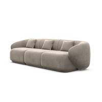 Taigano canapé 3 places en velours beige foncé