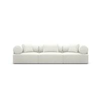 Anicipri canap 3 places tissu boucl blanc