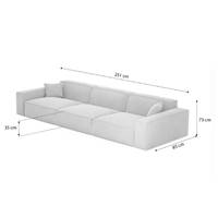 Stacele canapé 4 places en tissu texturé blanc