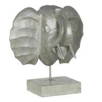 Elfi statue éléphant en bois et fer gris