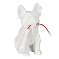 Roxy lampe de table bouledogue blanc en polyurésine