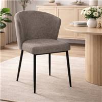 Bardo chaise dossier incurvé en tissu vieux taupe