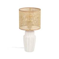Olympe lampe de table en céramique blanc abat-jour fibre de papier H37cm