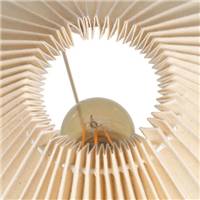 Oliag lampe de table 2 formes style champignon beige et abat-jour éventail H42cm