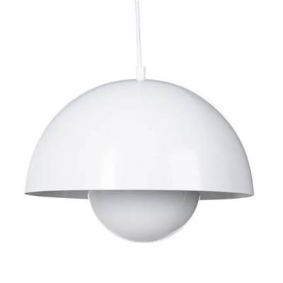 Flow suspension ronde demi-sphère blanche Ø30cm