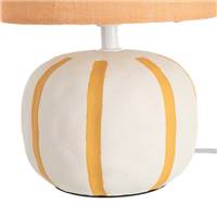 Suria lampe de table en céramique blanc et orange grand abat-jour tissu H43cm