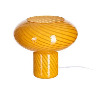 Salène lampe de table spirale en verre jaune