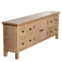 Gabriel meuble TV en bois naturel 8 tiroirs 2 portes L133