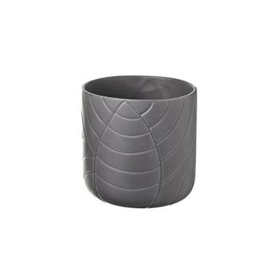 Terra cache-pot gris feuille H14,7