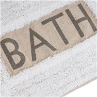 Ashkana Tapis de bain imprimé "BATH" blanc et gris 60x40cm