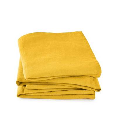Victoire lot de 4 serviettes de table jaune 45x45