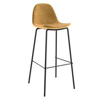 Vladi chaise de bar velours jaune H75