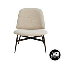 Alba fauteuil effet laine en tissu bouclette sable