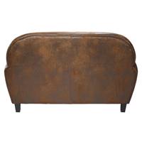 Westfild canapé 2 places en tissu microfibre marron vieilli