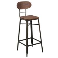 Suzie chaise de bar en bois contreplaqué foncé et métal H76