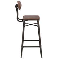 Suzie chaise de bar en bois contreplaqué foncé et métal H76