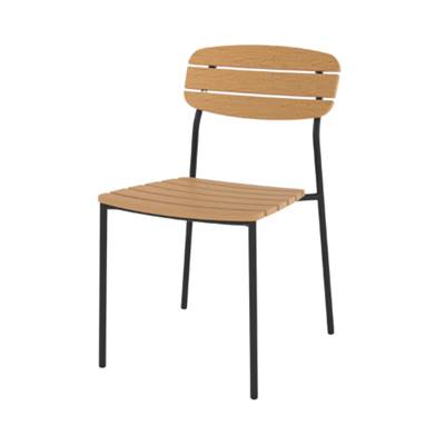 Fedora chaise de jardin en résine synthétique et métal noir