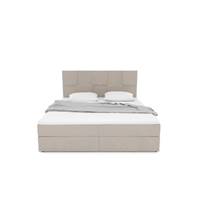 Paollo lit boxspring 180x200 avec rangement en velours beige foncé