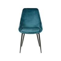 Bari chaise en velours bleu
