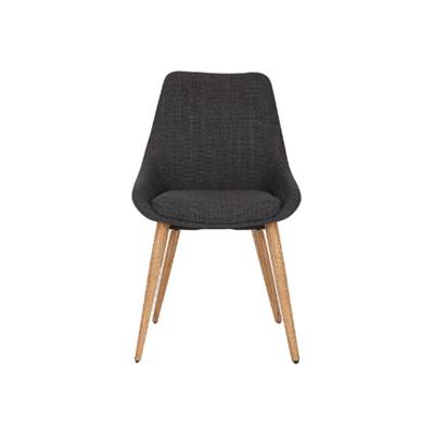Bari chaise en tissu gris anthracite pied chêne