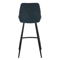 Bari chaise de bar velours côtelé bleu foncé H74cm