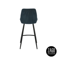 Bari chaise de bar en velours côtelé bleu H67