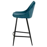 Bari chaise îlot central en velours bleu H67