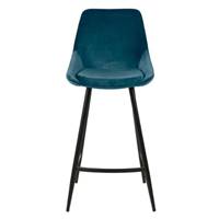Bari chaise îlot central en velours bleu H67