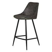 Bari chaise îlot central tissu effet daim gris H67