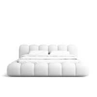 Cotton lit 140x200 avec rangement en polyuréthane blanc