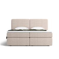 Bolabi lit boxspring 160x200 en tissu texturé beige