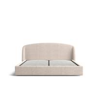 Vari lit 180x200 avec rangement en tissu texturé beige