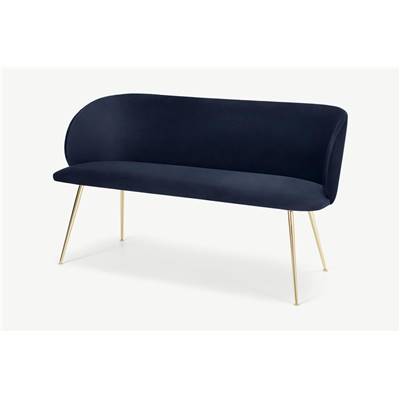 Adeline banc velours bleu roi et laiton