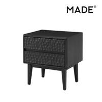 Abbon table de chevet chne massif noir