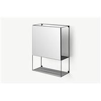 Calypso tagre murale avec miroir, mtal noir